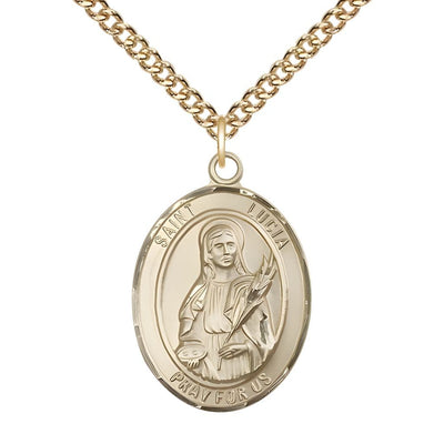 St. Lucia of Syracuse Gold-filled Oval Engravable Medal (view 2), Bliss Manufacturing