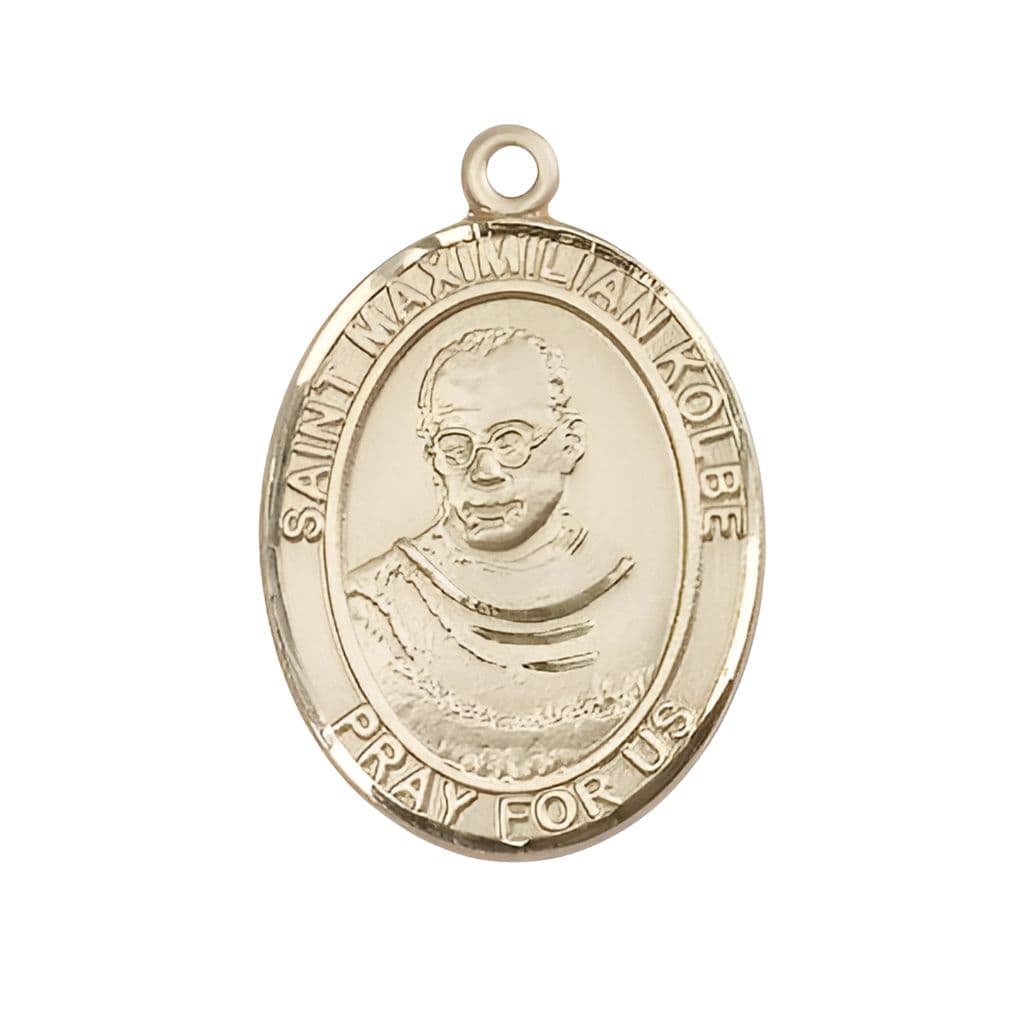 Bliss St. Maximilian Kolbe 14kt Gold Oval Medal ,Size 1-inch,