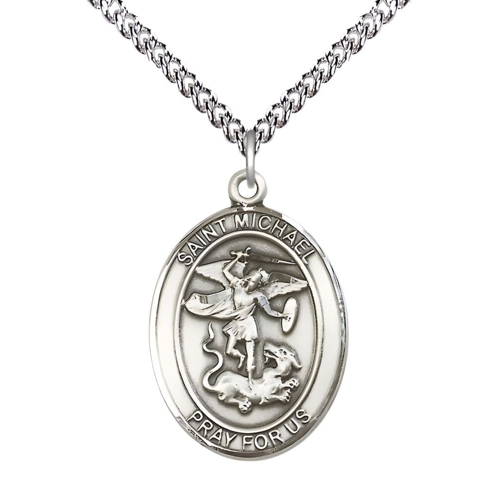 Bliss St. Michael Sterling Silver Oval Engravable Medal
