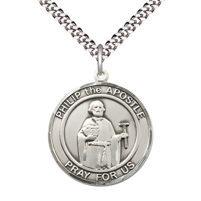 St. Philip the Apostle Sterling Silver Round Medal, Bliss Manufacturing