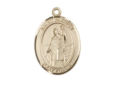 Large St Patrick 14kt Gold Oval Medal Only, Bliss Manufacturing