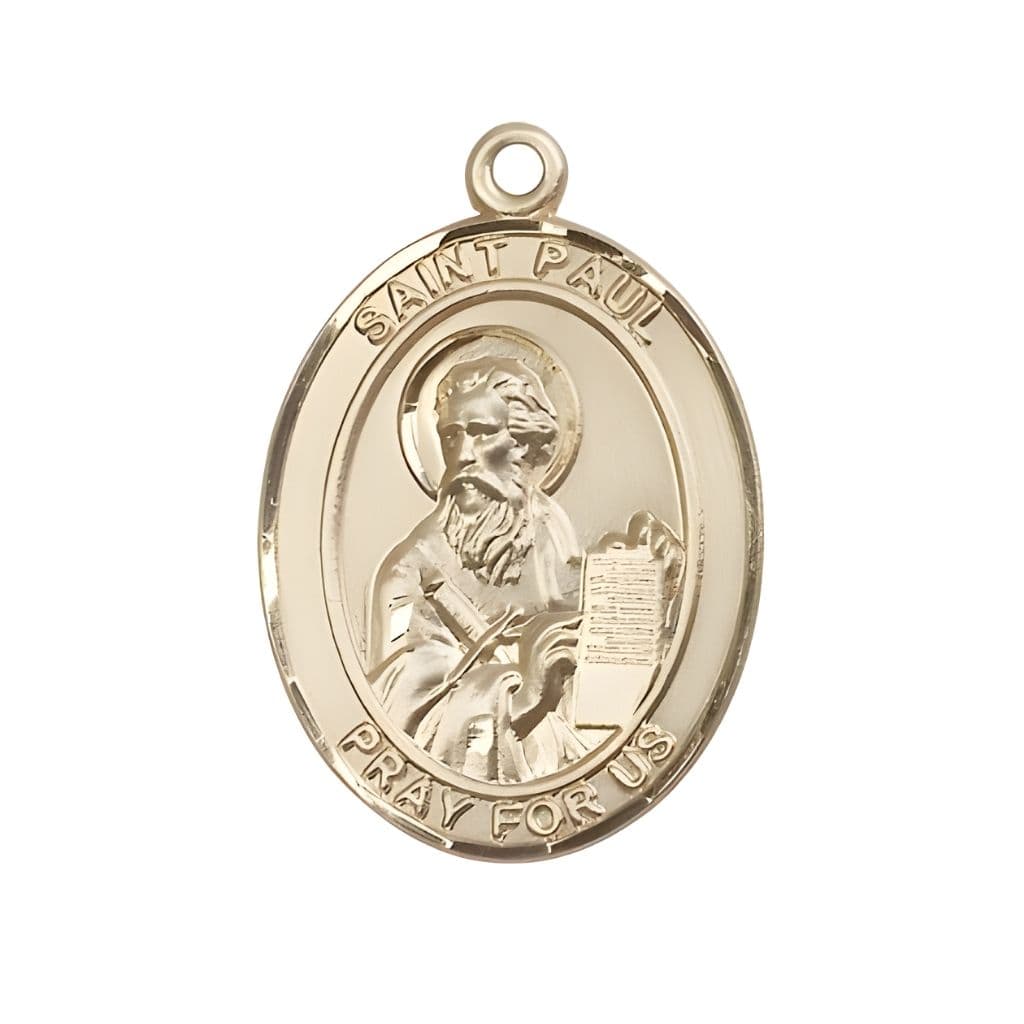 Bliss St. Paul the Apostle 14kt Gold Oval Engravable Medal Pendant