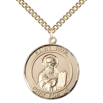 St. Paul the Apostle 14kt Gold Round Medal view 2, Bliss Manufacturing