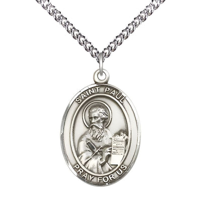 St. Paul the Apostle Sterling Silver Oval Engravable Medal view 2, Bliss Manufacturing