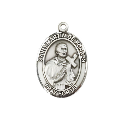 Large Saint Martin de Porres Pewter Oval Medal | Bliss Manufacturing