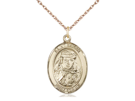 Bliss Engravable St Sarah Gold-filled Large Medal Gold-filled Rope Chain,