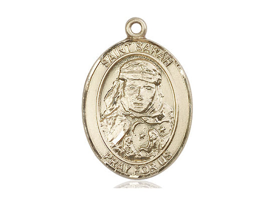 Bliss Large Engravable St Sarah 14kt Gold Medal