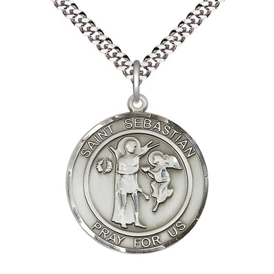 St. Sebastian Pewter Round Medal, Bliss Manufacturing