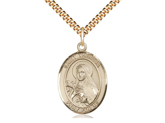 Bliss St Theresa Gold-filled Oval Medal Necklace