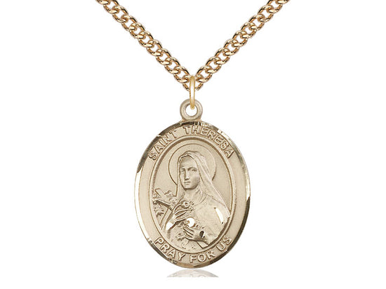 Bliss St Theresa Gold-filled Oval Medal Necklace