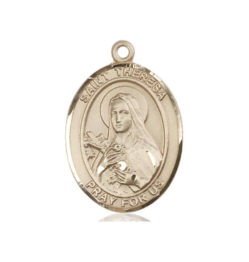 Bliss Large 14kt Gold St Theresa Medal Only,