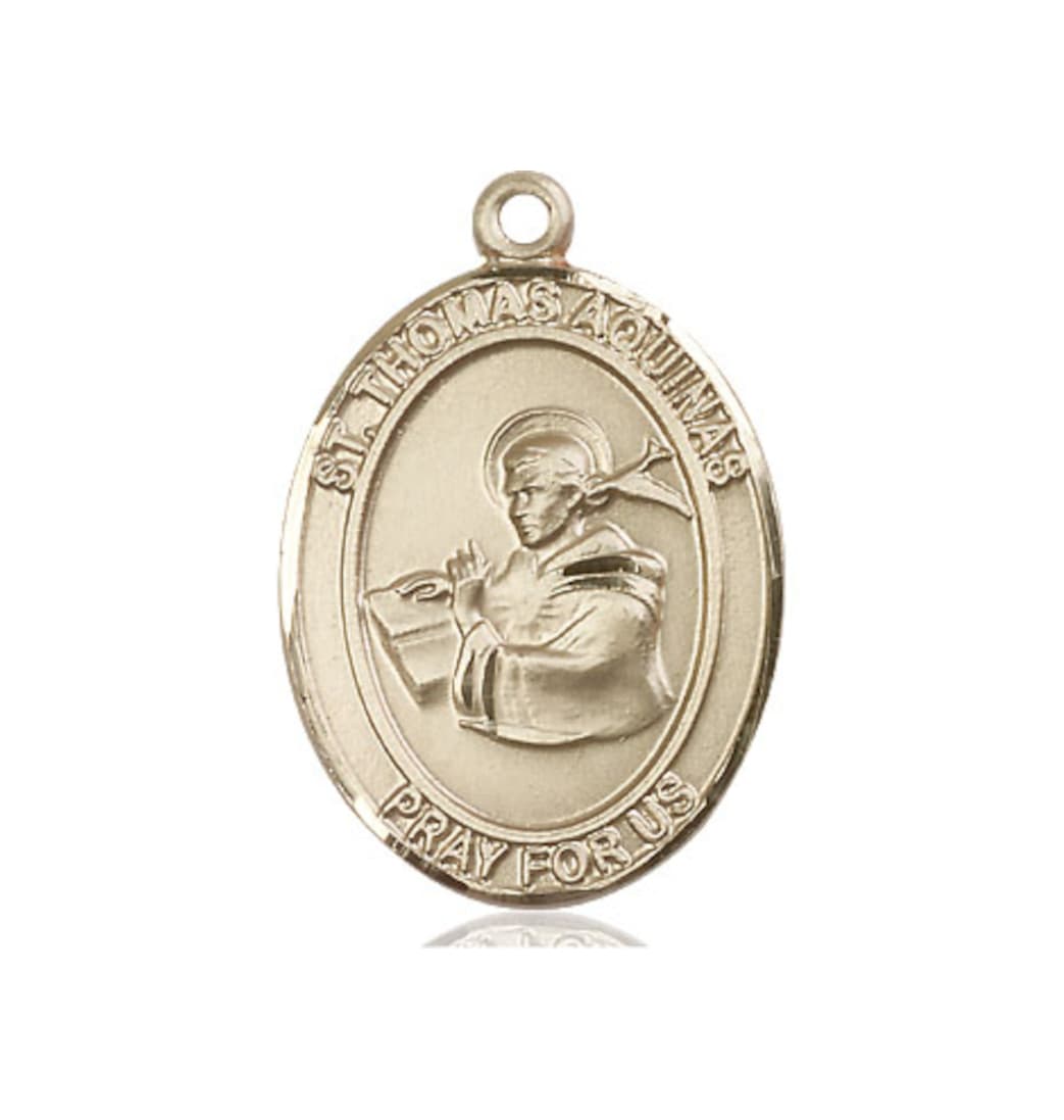 Bliss Manufacturing St Thomas Aquinas 14kt Gold Oval Large Medal,