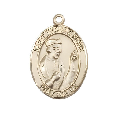 Large St Thomas More 14kt Gold Oval Medal, Bliss Manufacturing