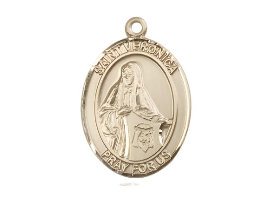 Large Bliss Manufacturing St Veronica 14kt Gold Oval Medal Only,