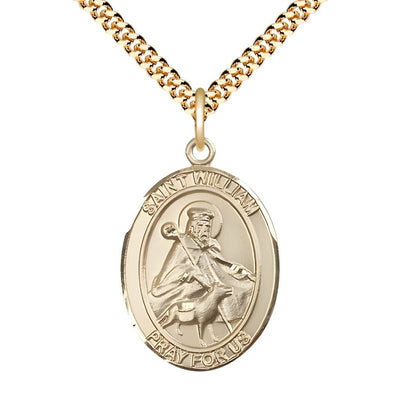 St. William of Rochester Gold-filled Oval Engravable Medal, Bliss Manufacturing