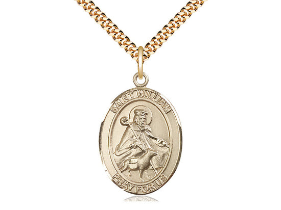 Bliss St William of Rochester Gold-filled Oval Medal Necklace