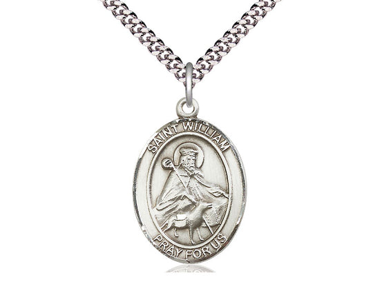 Bliss St William of Rochester Pewter Oval Medal Necklace