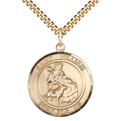 St. William of Rochester Round Gold-filled Oval Engravable Medal, Bliss Manufacturing
