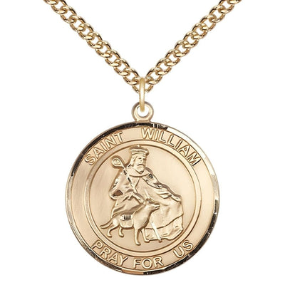 St. William of Rochester Round Gold-filled Oval Engravable Medal (view 2), Bliss Manufacturing
