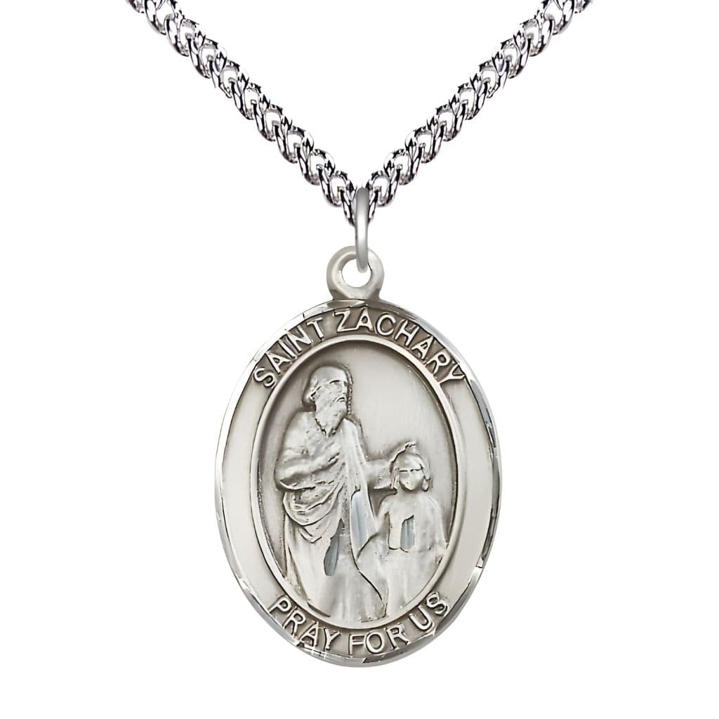 St. Zachary Sterling Silver Oval Engravable Medal | Bliss USA