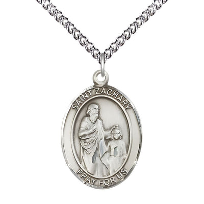 St. Zachary Sterling Silver Oval Engravable Medal, Bliss Manufacturing