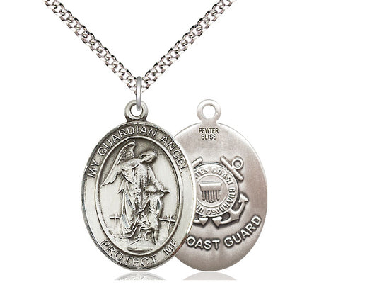 Guardian Angel Coast Guard Catholic Patron Saint PewterMedal