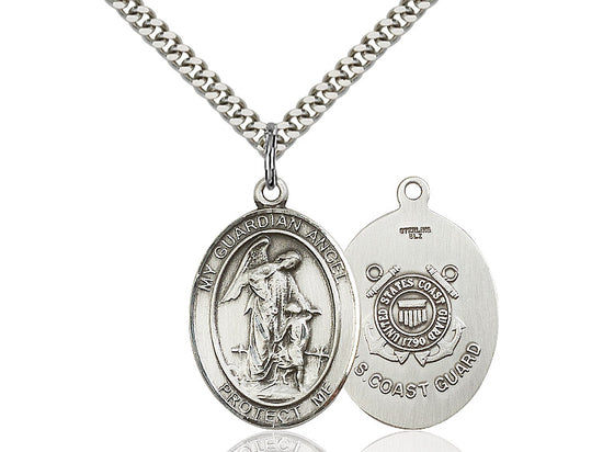 Sterling Guardian Angel Coast Guard Catholic Patron Saint Medal