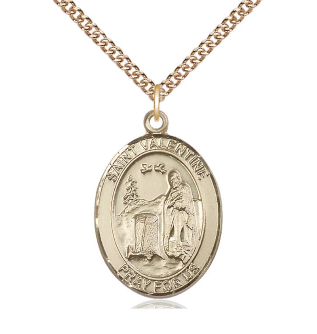 Bliss Manufacturing St Valentine of Rome 14kt Gold Oval Medal