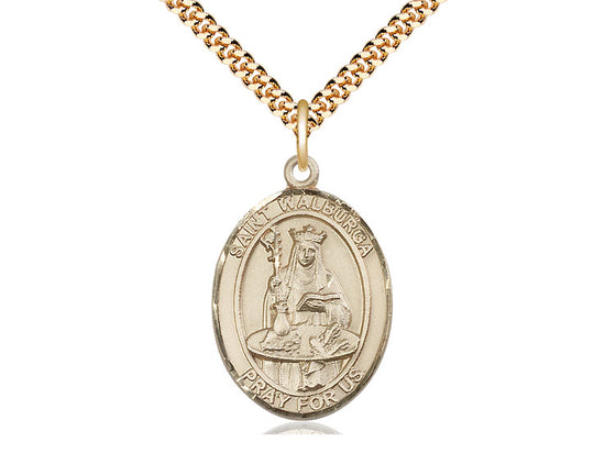 Bliss St Walburga Gold-filled Oval Medal Necklace