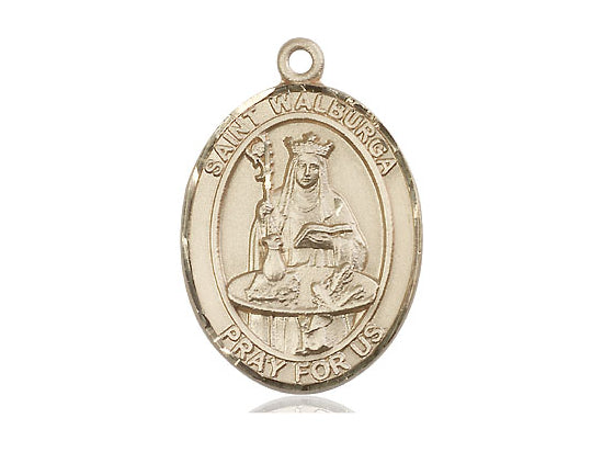 Bliss St Walburga 14kt Gold Oval Medal