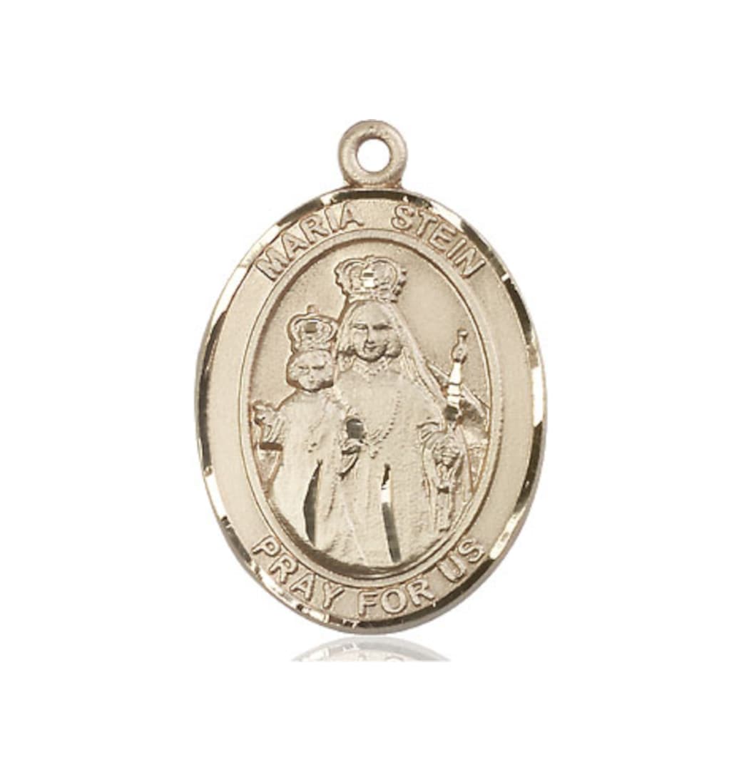 Bliss Maria Stein 14kt Gold Engravable Oval Large Medal,