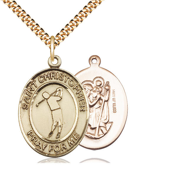 Bliss St Christopher Large Sports Golf Catholic Patron Saint Medal