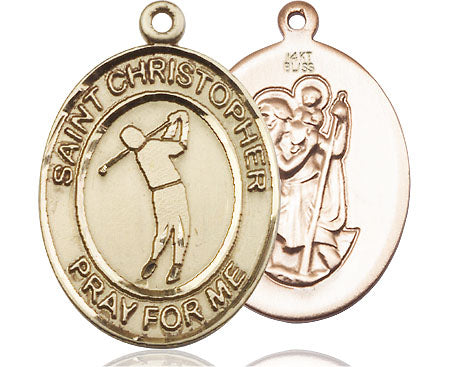 Bliss St Christopher Large Sports Golf Catholic Patron Saint Medal