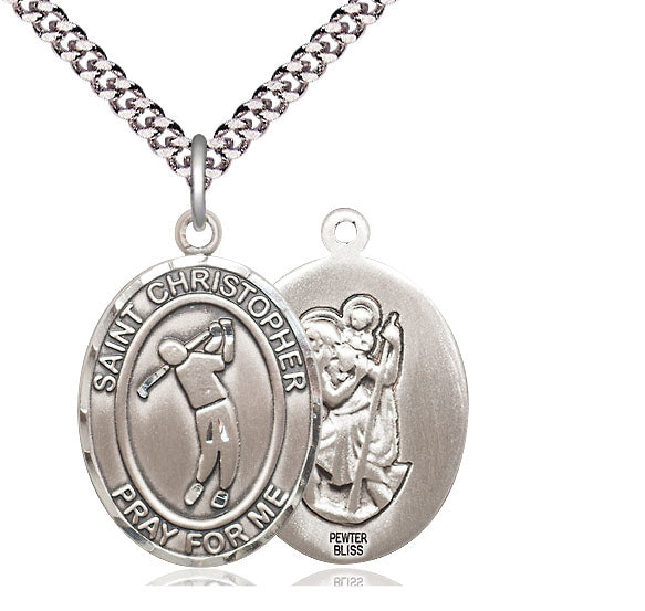 Bliss St Christopher Large Sports Golf Catholic Patron Saint Medal