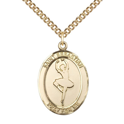 St. Sebastian Ballerina Dance Gold-filled Medal (view 2), Bliss Manufacturing