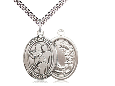 St Cecilia Marching Band Catholic Patron Saint Medal, pewter, Bliss Manufacturing