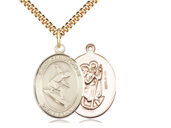 Bliss Saint Christopher Surfing Catholic Patron Saint Medal