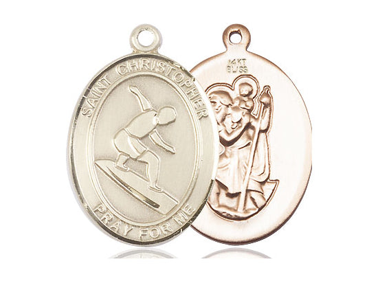 Bliss Saint Christopher Surfing Catholic Patron Saint Medal