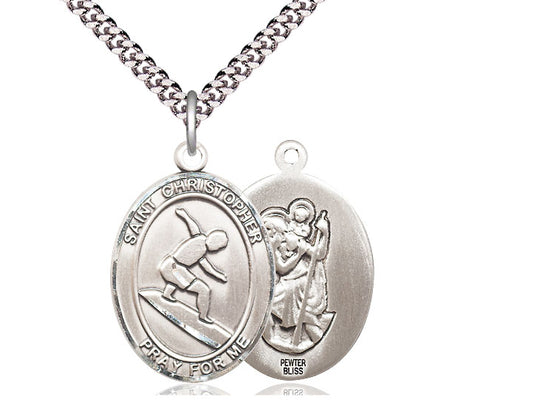 Bliss Saint Christopher Surfing Catholic Patron Saint Medal