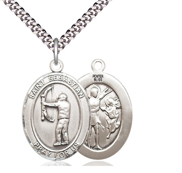 St Sebastian Archery Catholic Patron Saint Large Pewter Medal