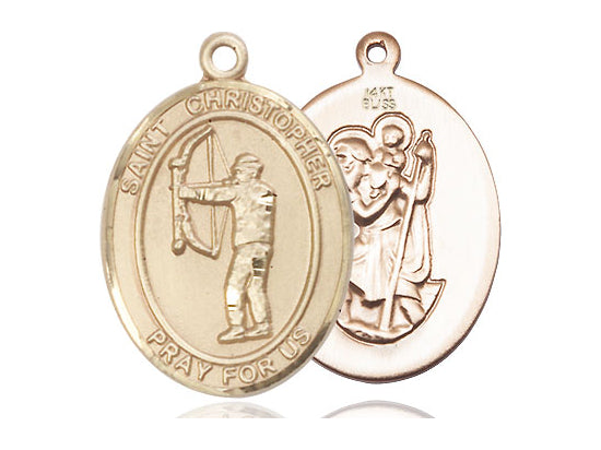 Bliss St Christopher Large Archery Catholic Patron Saint Medal