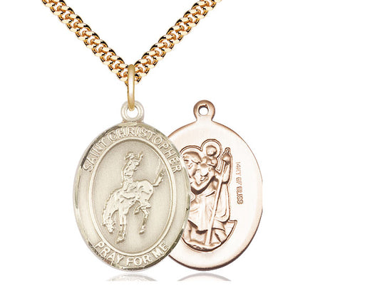 Bliss Saint Christopher Rodeo Catholic Patron Saint Medal