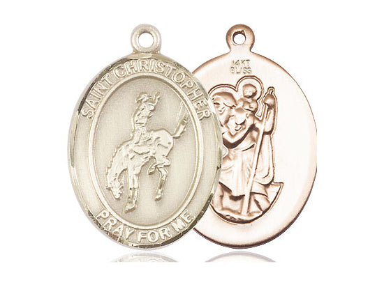 Bliss Saint Christopher Rodeo Catholic Patron Saint Medal