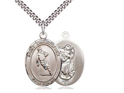 Saint Christopher Rugby Catholic Patron Saint Medal, sterling silver, Bliss Manufacturing