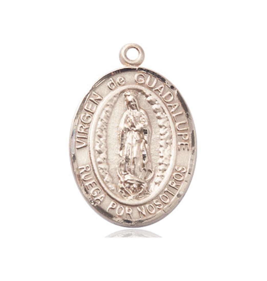 Bliss Spanish Virgen de Guadalupe Catholic Patron Saint 14kt Gold Medal,