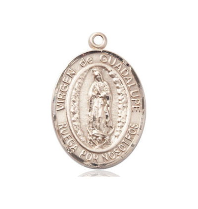 Spanish Virgen de Guadalupe Catholic Patron Saint 14kt Gold Medal, Bliss Manufacturing