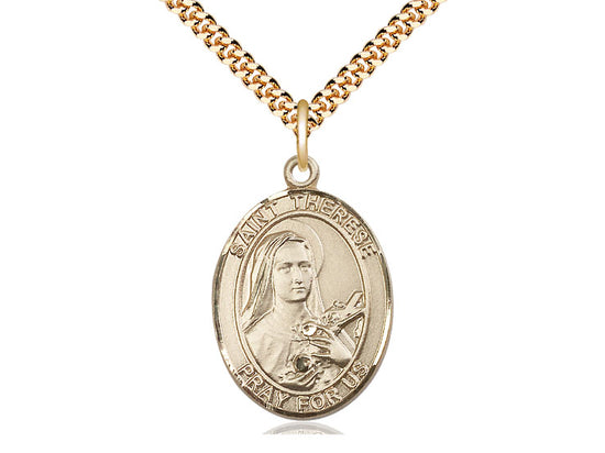 Bliss St Therese of Lisieux Gold-filled Oval Medal Necklace