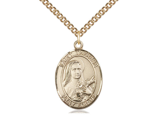 Bliss St Therese of Lisieux Gold-filled Oval Medal Necklace