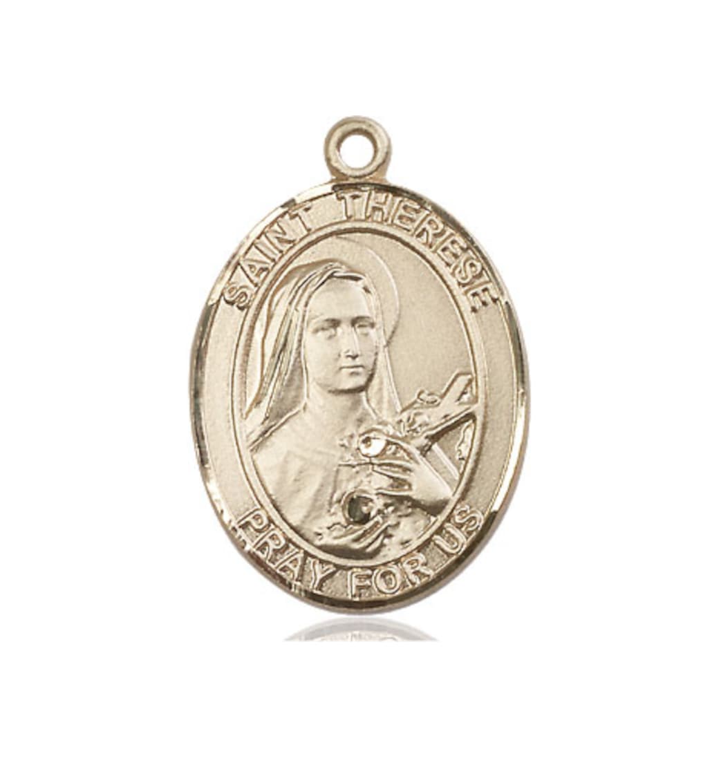 Large Bliss 14kt Gold St Therese of Lisieux Pendant Medal