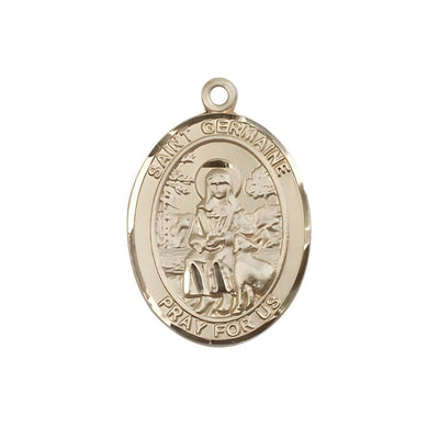 St Germaine Cousin 14kt Gold Oval Large Medal, Bliss Manufacturing